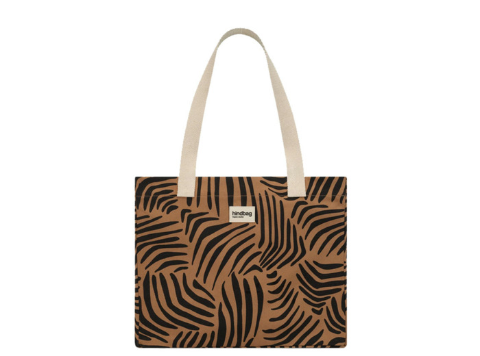 Hindbag Claude Grand Sac Cabas En Coton Bio Zèbre Cannelle