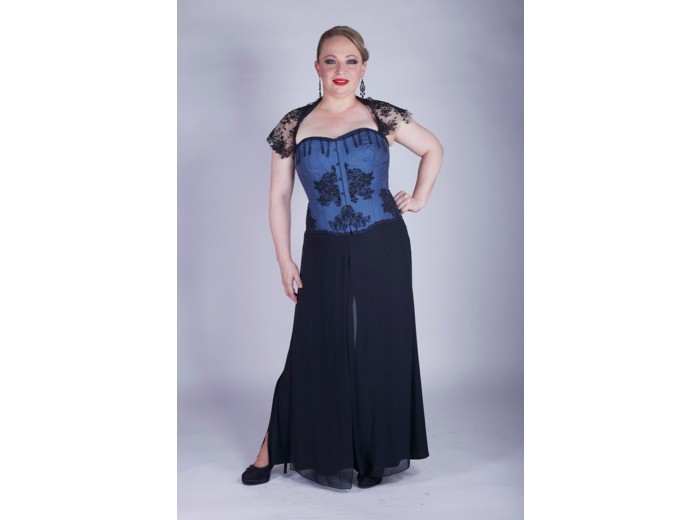 Corset bleu avec dentelle