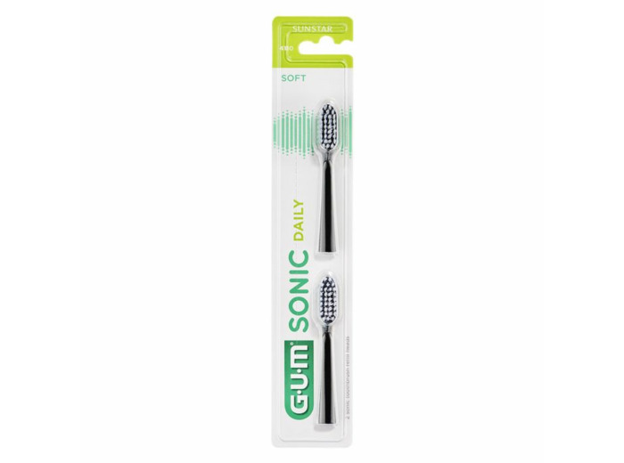 Recharges Brosse à Dents Noire x2 Sonic Daily Gum