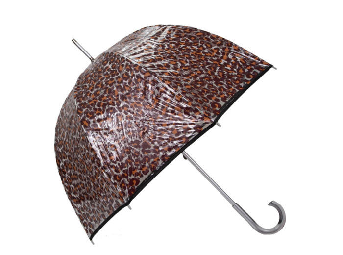 Isotoner Parapluie Canne Long Manuel Pvc/Léopard