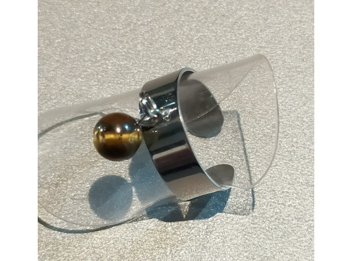 Bague à perle œil de tigre