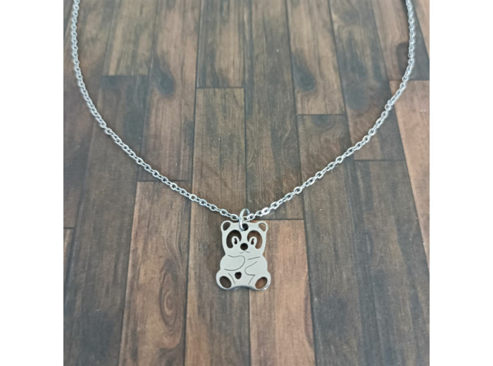 Chaîne enfant panda en acier inoxydable