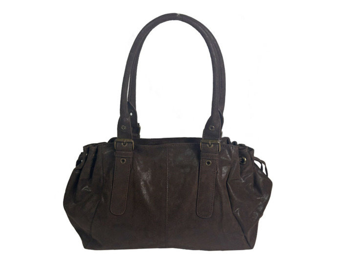 Farfouillette Sac Shopping Effet Brillant Moka