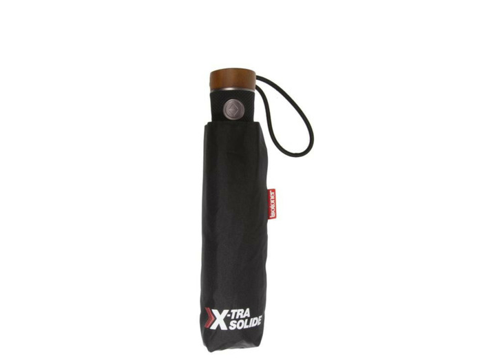 Isotoner Parapluie Homme Pliant Automatique X-Solide Poignée Bois Noir