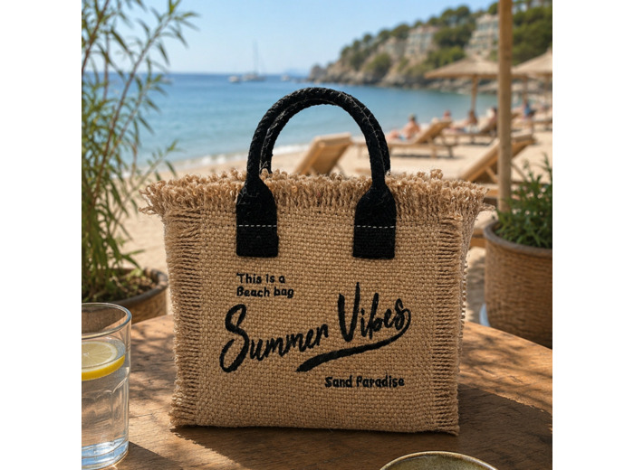 Farfouillette Petit Sac Porté Travers Summer Vibes Noir/Naturel