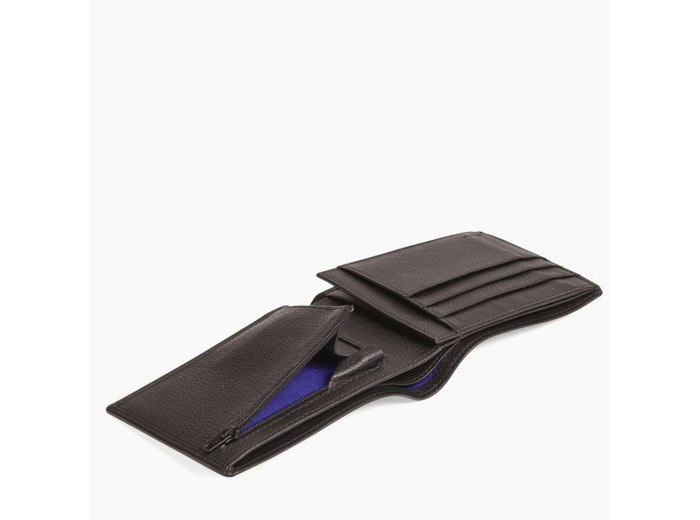 Le Tanneur Charles Portefeuille 2 Volets Cuir Grainé Noir Le Bleu
