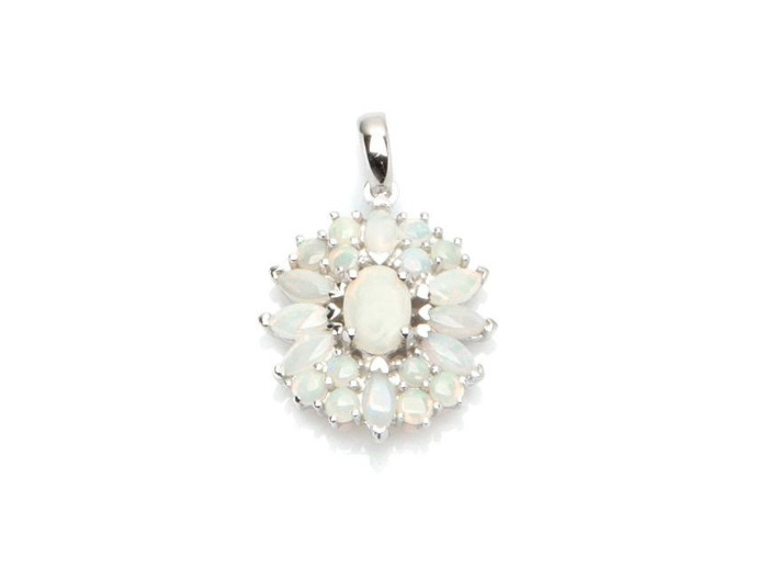PENDENTIF ARGENT OPALE BLANCHE