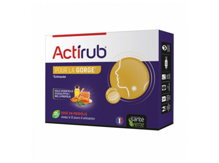Gorge 15 pastilles ActiRub Adoucit la gorge Sante Verte