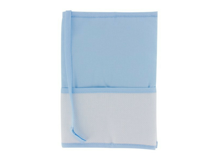 Protège carnet de santé bleu à broder