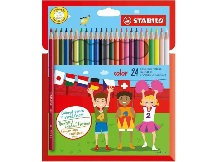 Pochette de 24 Crayons de couleur - Couleurs Assortis