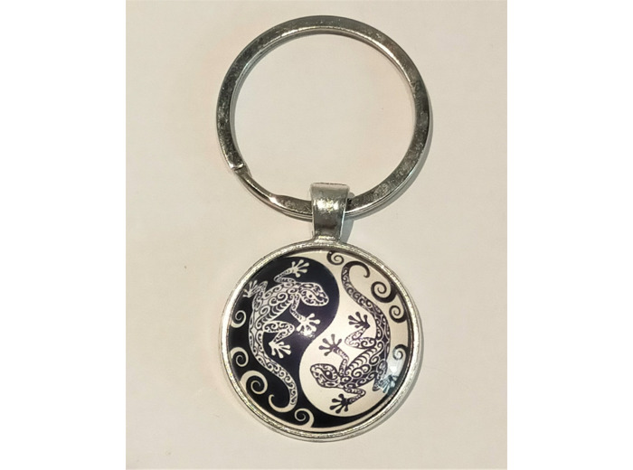 Porte-clés ying yang lézard