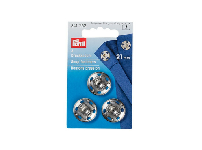 Boutons pression à coudre 21 mm - Argent - Prym
