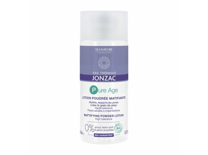 Lotion Poudrée Matifiante Bio 150ml Pure Age Eau thermale Jonzac