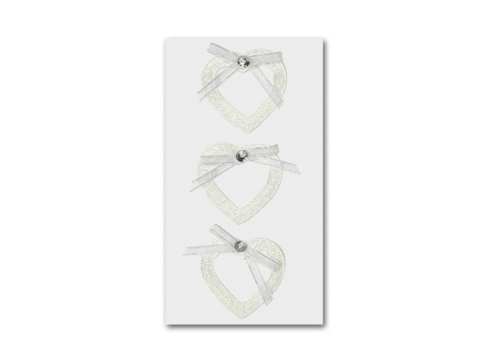 Sticker textile "Coeurs blancs"