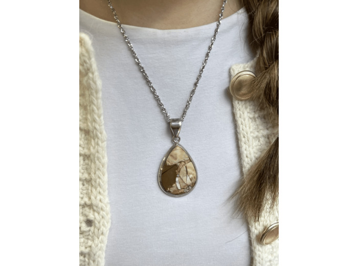 PENDENTIF JASPE CAPPUCCINO