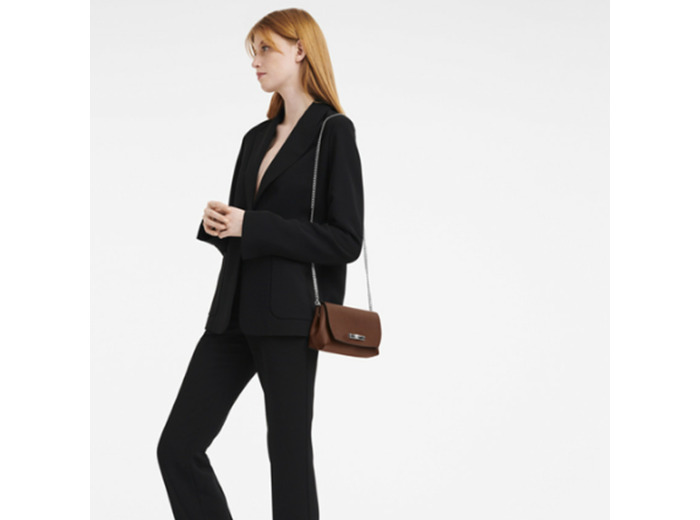 Longchamp Roseau Box Pochette chaine Ebène