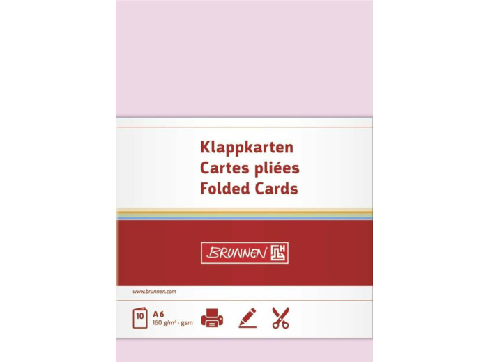 Cartes doubles - 105 x 148 mm - Rose