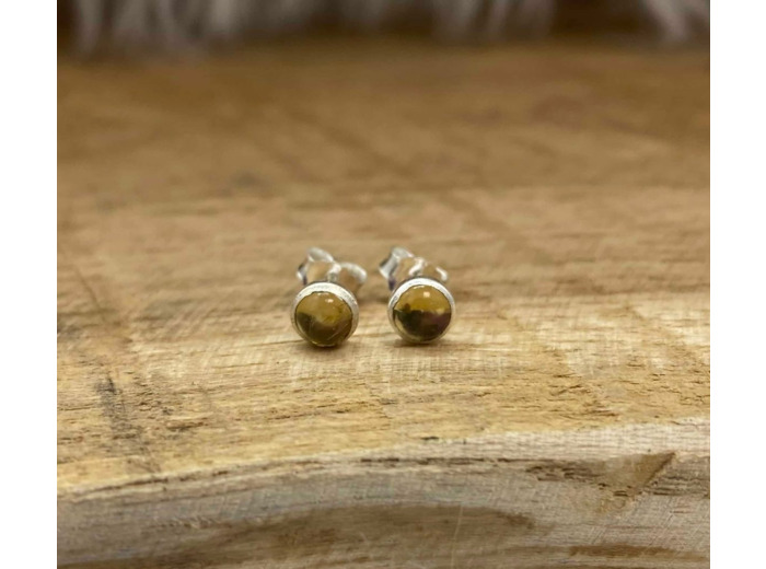 Puce d'oreilles citrine argent