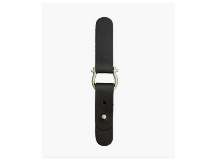 Attache simili cuir noir métal argent