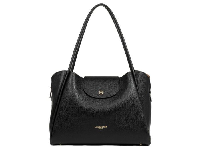 Lancaster Ida Double Sac Cabas Porté Epaule 470-85 Noir-In-Nude