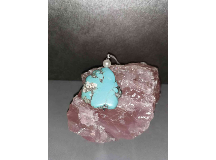 Pendentif Turquoise et perle 23g