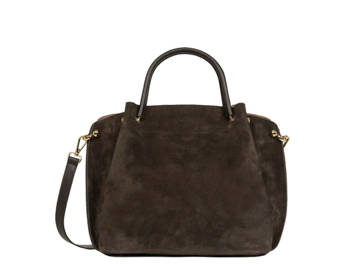 Lancaster Suède Louisa Grand Sac A Main 470-104 Marron