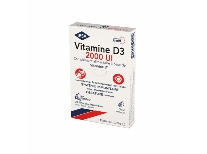 Vitamine D3 2000UI x30 Films Orodispersibles FilmTec Ibsa Pharma