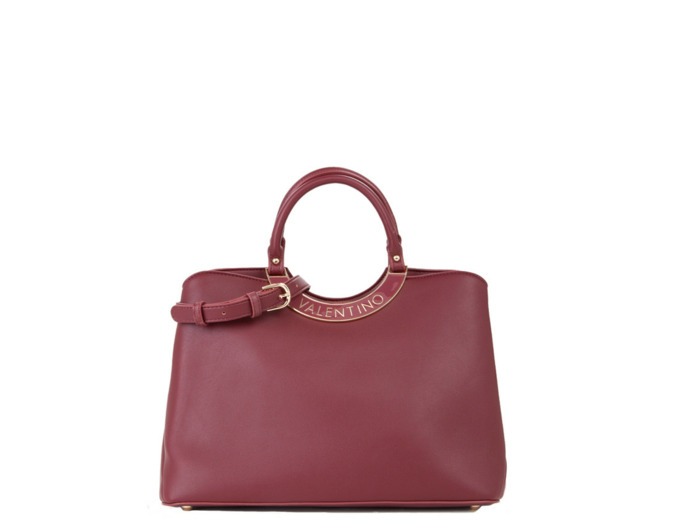 Valentino Wendy Grand Sac Porté Main Aux Anses Rondes Prugna