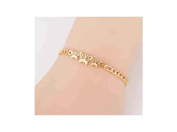 Bracelet papillons doré