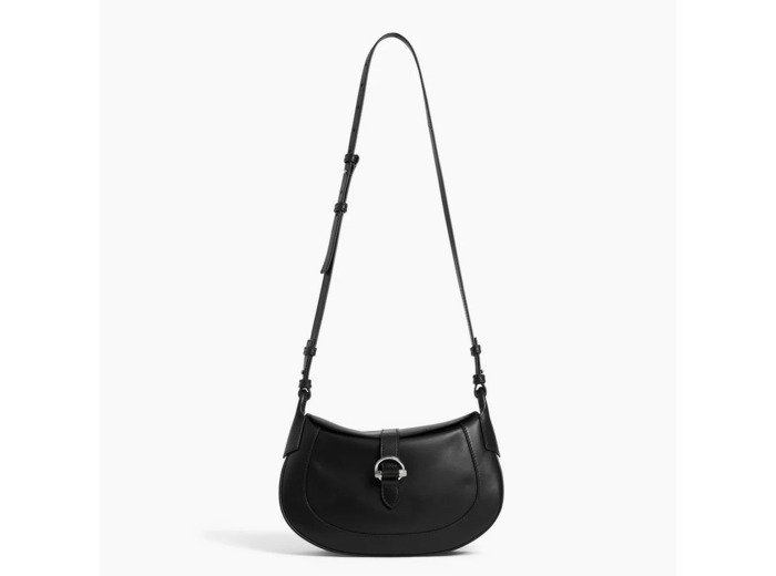 Le Tanneur Pia Petit Sac Bandoulière Cuir Lisse Noir