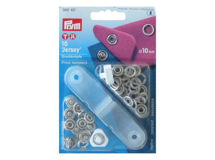 Boutons pression Jersey argent