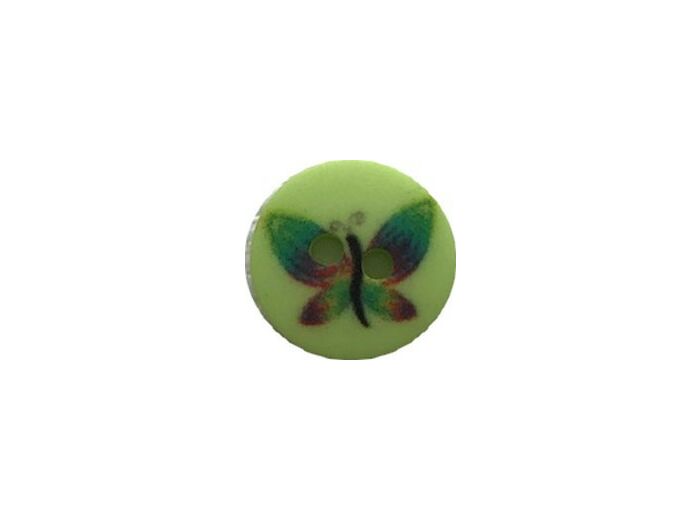 Bouton papillon vert 12 mm