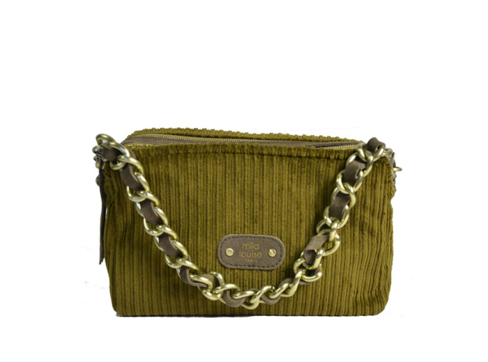 Mila Louise Mama VFR1 Sac Trotteur Velours Fumé Kaki