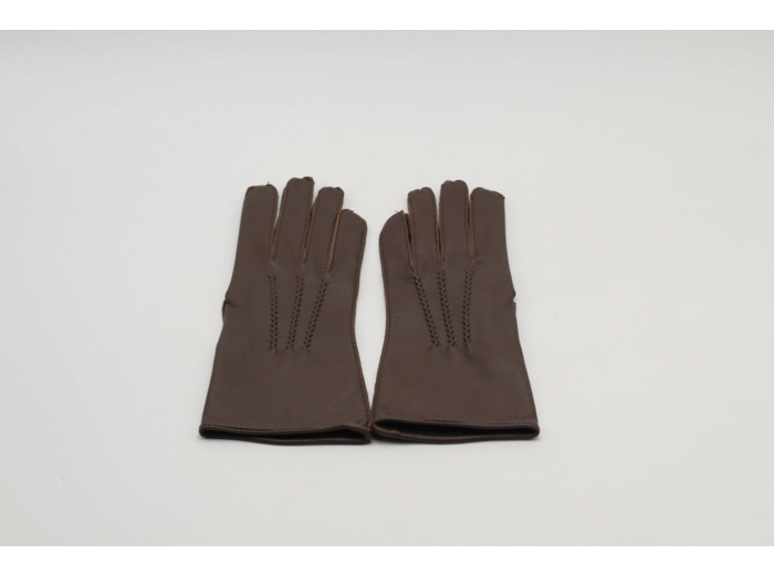 Gants cuir marron