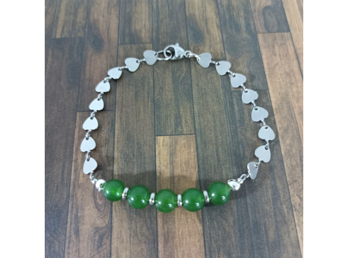 Bracelet-chaîne Jade vert