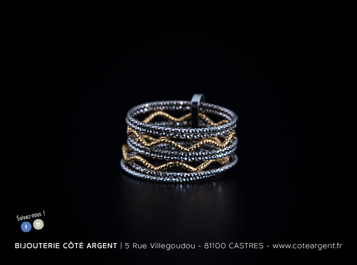 Bague argent 925/1000ème bicolore
