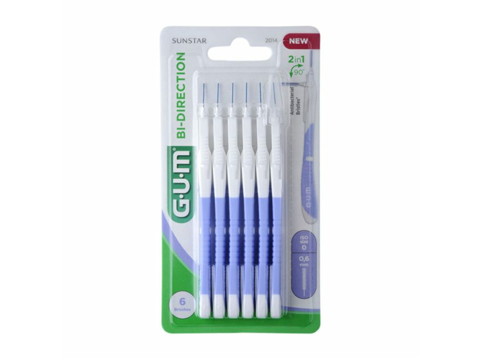 Brossettes Interdentaires Bi-Direction 0.6 mm x6 Gum