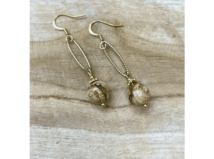 BOUCLES D'OREILLES IRINA JASPE PAYSAGE