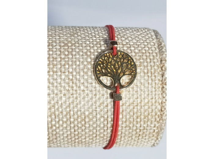 Bracelet élastique doré arbre de vie