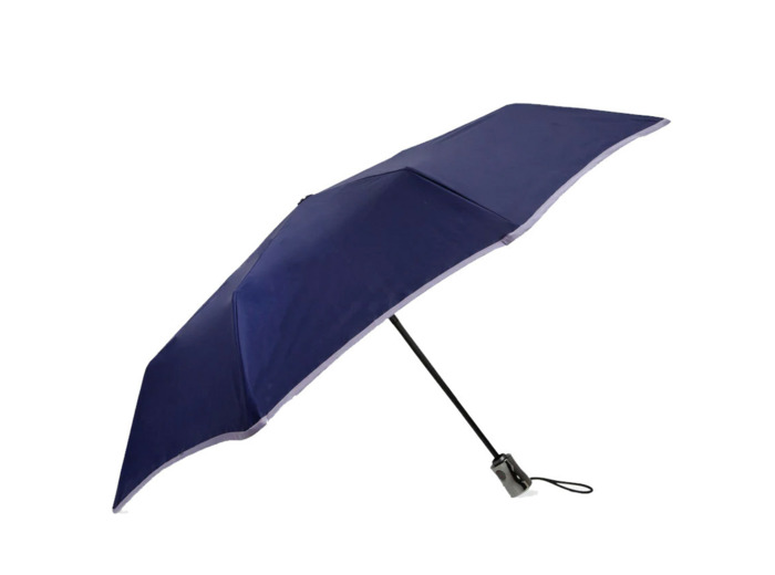 Isotoner Alpha X-Tra Parapluie Pliant Marine Liseré Foncé