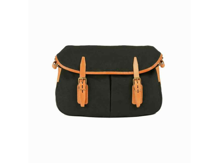 Bleu de Chauffe Sac Musette S Coton et Cuir Kaki