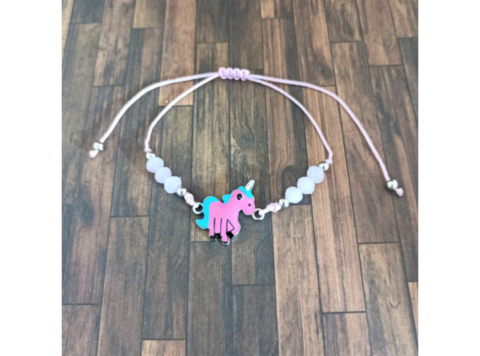 Bracelet enfant licorne rose