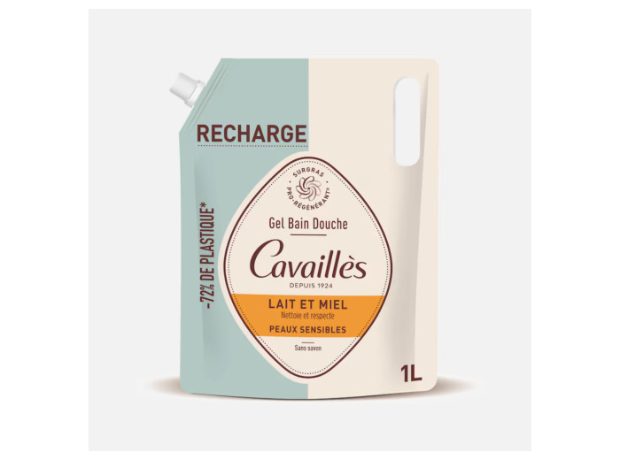 CAVAILLES ECO RECHARGE LAIT MIEL 1L