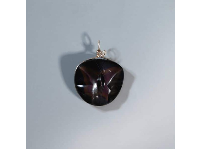 Pendentif papillon obsidienne arc en ciel qualité suprême (vendu sans chaine) BG12
