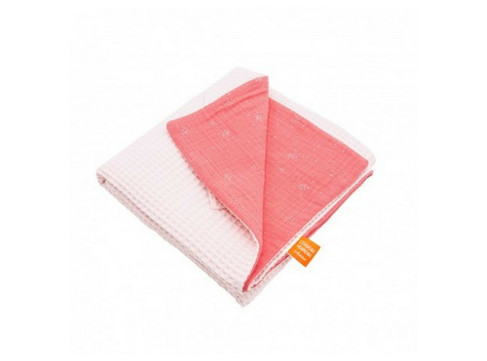 Couverture Nid d'abeille Rose pale