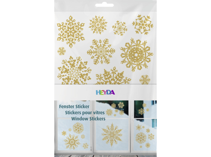 Stickers pour fenêtres "Flocons" - Or