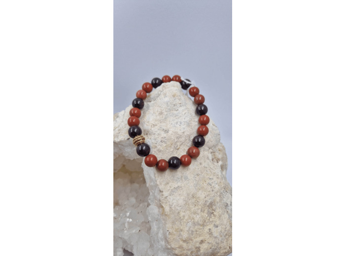 Bracelet jaspe rouge grenat OLPA920