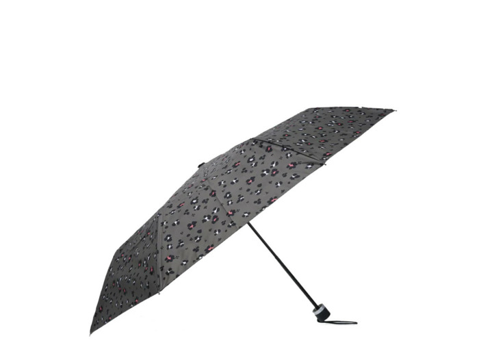 Isotoner Parapluie Femme Pliant Manuel Léopard Kaki