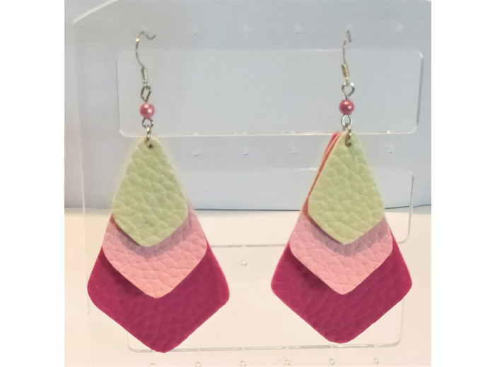 B.O. Similicuir tons rose/blanc