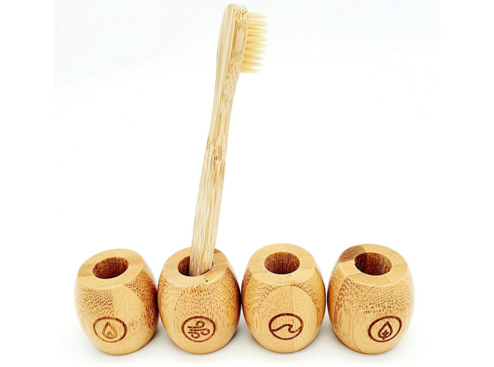 Lot de 4 Porte-brosses à Dents en Bambou
